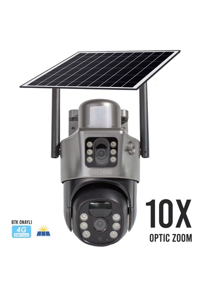 technozi Güneş Enerjili 10X OPTİK ZOOM Dış Mekan Çift Lensli 360 Derece Solar...