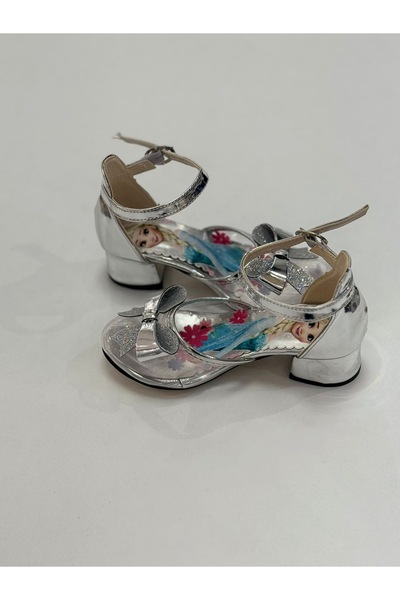 Shoes Elsalı çocuk topuklu şeffaf gri ayakkabı