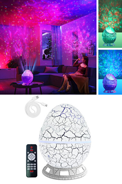 Shopura Dinozor Yumurtası Galaxy Projektör Gökyüzü Projeksiyon Gece Lambası U...