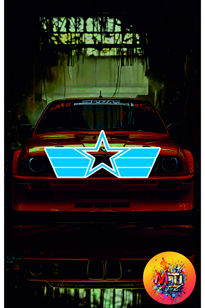 sticker ملصق زجاجي للسيارات والدراجات النارية بتصميم جيشي JDM - ملصق هولوجرام