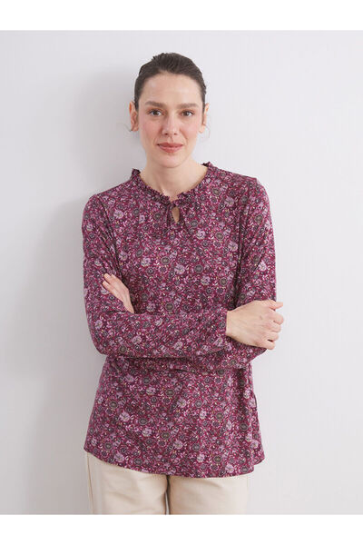 LC Waikiki Bluză cu model cu guler cu șireturi