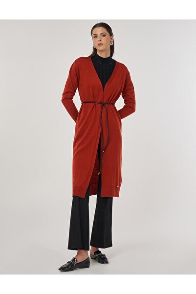 Kayra Long Knitwear Cardigan Tile