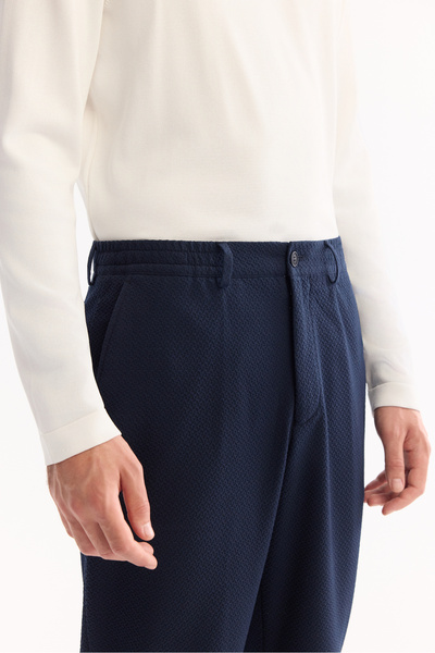 Avva Erkek Lacivert Yani Lastikli Bi-Stretch Hafif Slim Fit Pantolon A52Y3213