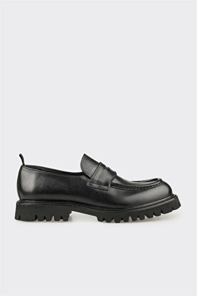 Elle Shoes Siyah Deri Erkek Günlük Loafer