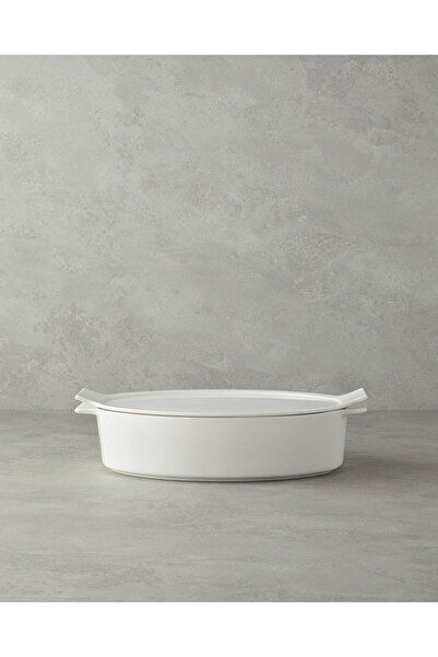 English Home Pure New Bone Oval Fırın Tenceresi 34,5x23x7,5 cm Beyaz