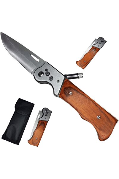 erorex Quick Release Pocket Knife With Security Key And Bag And Flashlight