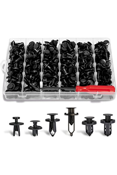 erorex 260 Pcs 6.3Mm 8Mm 9Mm 10Mm Bumper Push Fasteners Rivet Clips Expansion Screws Replacement +