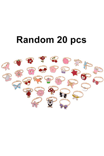 Choice3 20 قطعة عشوائية 10/20/36 قطعة حلقات لطيفة قابلة للتعديل للأطفال البنا...