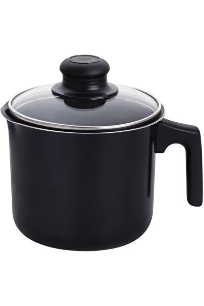 erorex Durable Aluminium Non Stick Milk Pot With Lid Black And Clear Hmsp 03 B