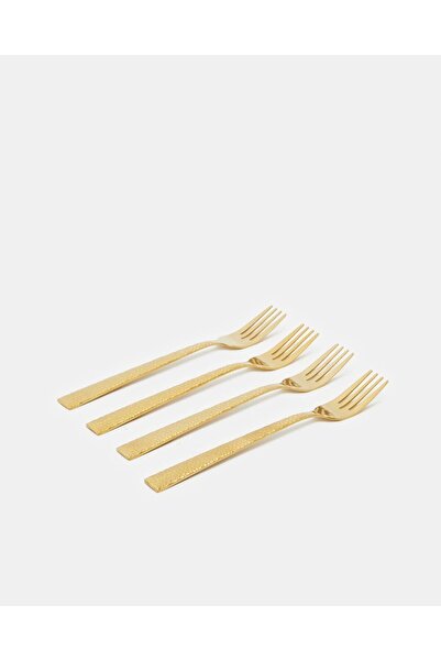 erorex Gold Cake Fork Hammered Finish Set (4 Piece), Gold, One Size 131484367