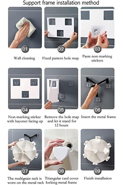 erorex 8.5L Large Capacity Cereal Dispenser, 6 Grids Wall Mounted Dry Food Dispenser, Swivel Food Storage,