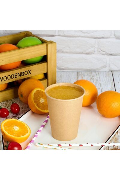 erorex 50 Pack 12 Oz Kraft Paper Cups Disposable Coffee Cups Hot/Cold Beverages, Perfect Water, Coffee,