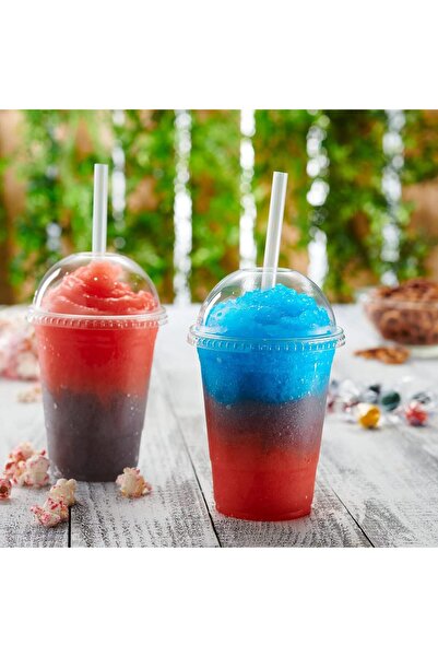 erorex Comfy Package [100 Count] 16 Oz. Clear Plastic Cups With Dome Lids Formerly