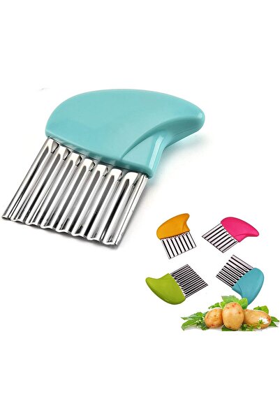 erorex Crinkle Cutter Cutting Tool French Fry Slicer Potato Cutter Fruit Vegetable Wavy Chopper Knife