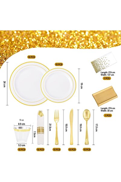 erorex Disposable Plastic Cutlery Set, 72 Pieces Party Supplies Party Dinnerware Disposable Party