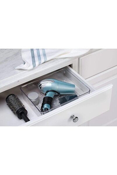 erorex Rain Plastic Storage Organizer Bin, Container Bathroom, Bedroom, Vanity, Kitchen Storage, 12" X 9"