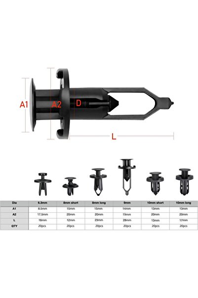 erorex Car Push Retainer Clips, 120 Pcs Auto Fasteners Assortment Plastic Push Pin Rivets Expansion Screws