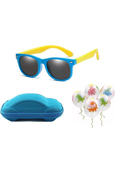 erorex Kids' Durable Polarized Sunglasses With Cool Case And 5 Pieces Dinosaur Balloons