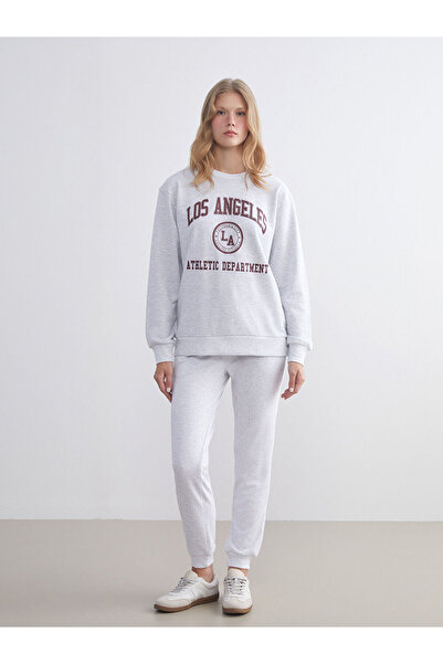 LC Waikiki İzr New Season Crew Neck Los Angeles Printed Oversize Women's Sweatshirt