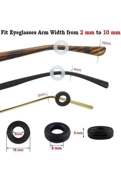 erorex 6 Pairs Anti Slip Silicone Holder Eyeglasses Ear Hook Grip Temple Tip Holder Glasses Kids Adults