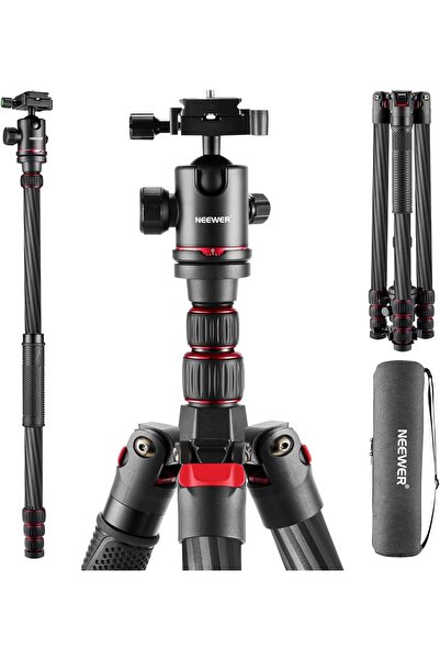 NEEWER Carbon Fiber Monopod and Tripod, 80.7 Inch with 360 Degree Ball Head, ...