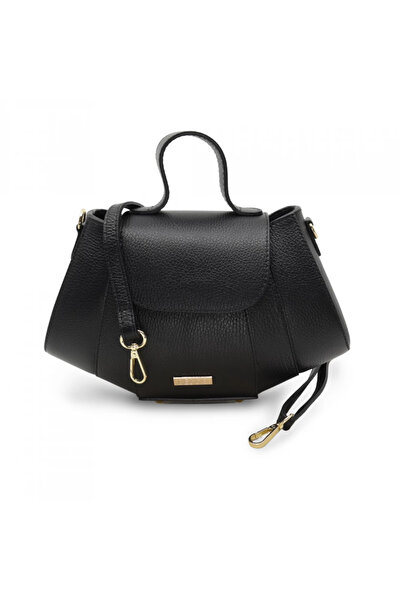 BESSO Geantă Fiaba Moderna neagră din piele naturală