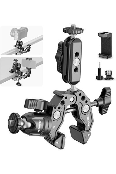 NEEWER Super Clamp with 3" Dual Ballhead Magic Arm