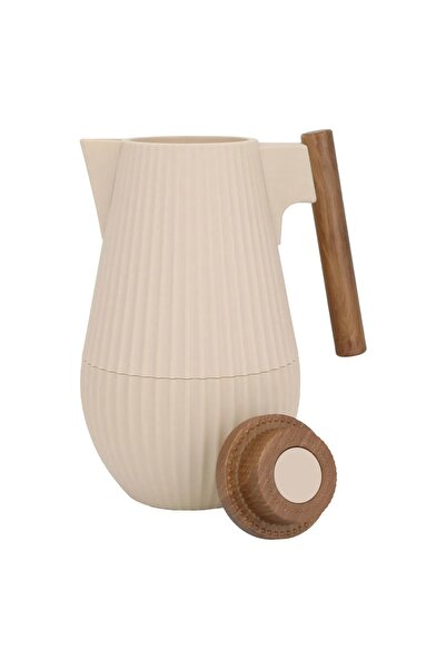 rexa thermos, 1 liter, thermal glass inner container, plastic outer shell - beige