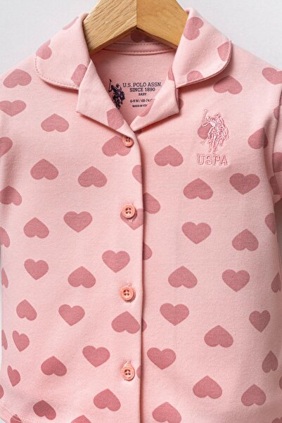 U.S. Polo Assn. U.S. Polo Assn. Kız Bebek Gömlek Pijama Açık Pembe