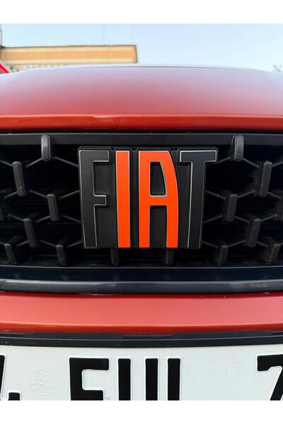 Fiat Egea Amblem/Logo Kaplama Sticker Set Siyah-Turuncu Yeni