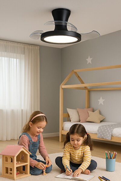 Helios Orion B 72w Ledli Gizli Kanat Uzaktan Kumandalı Dekoratif Tavan Vantilatörü Hs-9309 Siyah