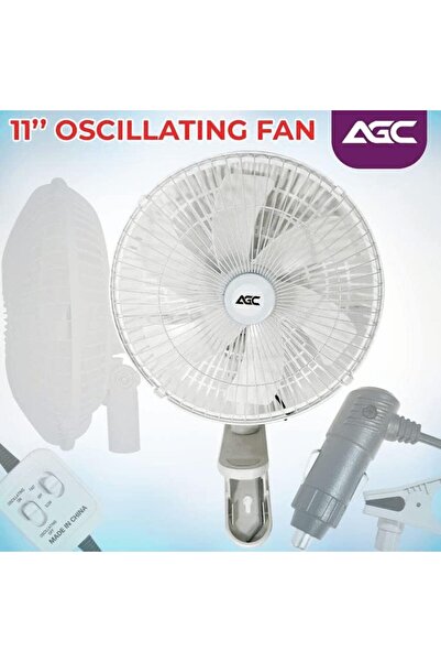GENERAL'S Oscillating Fan for Car/Truck 24V AGC, 11-inch Swing, High Speed, Strong Wind, Clip Mount