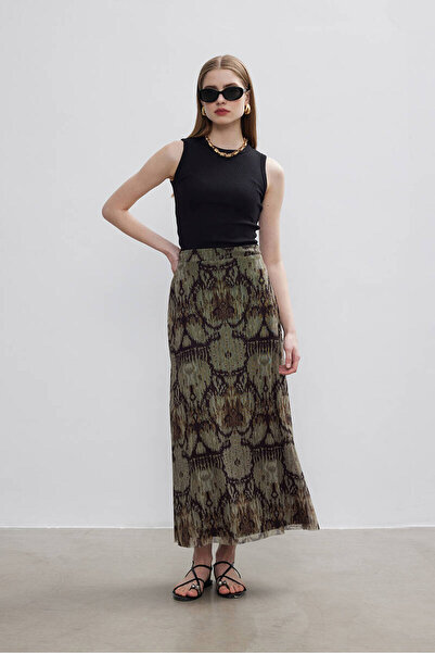 BE BLUE KİLİM DESENLİ TÜL ETEK