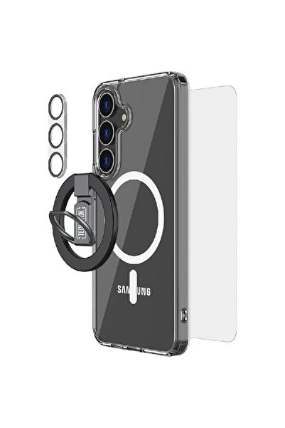 TECH PICK مجموعة حماية 4 في 1: جراب MagSafe الصلب + زجاج مقسّى + واقي عدسة ال...