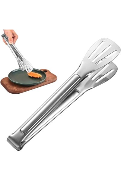 Home Zone Easy-to-Clean Stainless Steel Kitchen Tongs for Salad, BBQ, and Frying