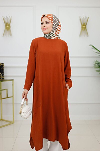 Valens Butik Straight Cut Long Hijab Tunic Deniz