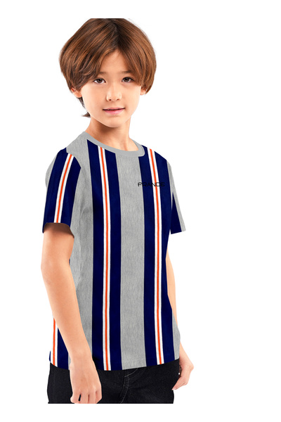 LAUREN SMITH Boys’ Cotton Blend Striped T-Shirt – Casual Comfort for Everyday Adventures