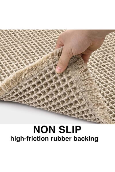 Yelajoy Luxury Waffle Bath Mat,Super Absorbent Non Slip Rug,Boho Soft Comfort Machine Washable,43x61cm