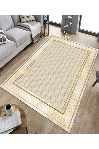 GNL HOME Karışık Kare Desenli Dijital Baskı Yıkanabilir Salon,Mutfak,Koridor,...