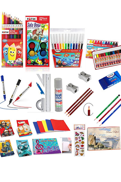 Fatih Kırtasiye Seti İlkokul 2. 3. 4. Sınıf Uyumlu Full Set 27 Parça