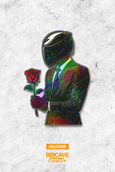 Bricave Güllü Motosikletçi Sticker Araba Motosiklet Kask Laptop Cam Etiket St...