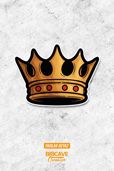 Bricave Altın Kraliyet Tacı Sticker Araba Motosiklet Kask Laptop Cam Etiket S...