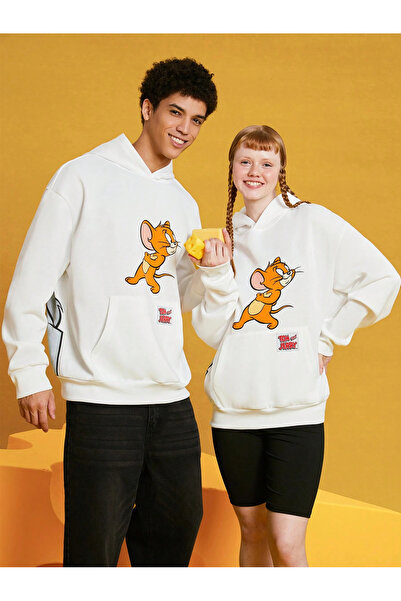 CONSTRAİN Tom ve Jerry Karakterli Beyaz Hoodie Seti – Çiftler İçin Eğlenceli ...