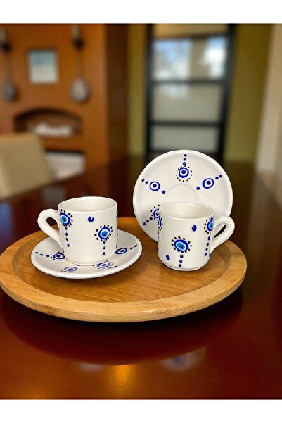 qtahya homes queen of kütahya Handmade Turkish Coffee Cup Set for 2 People