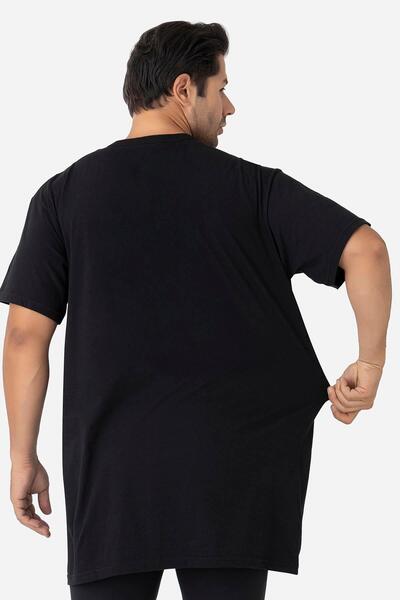 Arma Yıldız Ανδρικό μαύρο μπλουζάκι μεγάλου μεγέθους, κοντό μανίκι με λαιμόκοψη, 100% βαμβάκι, χτενισμένο βαμβάκι