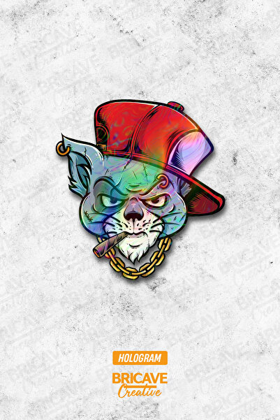 Bricave Gangsta Kedi Sticker Araba Motosiklet Kask Laptop Cam Etiket Sticker ...