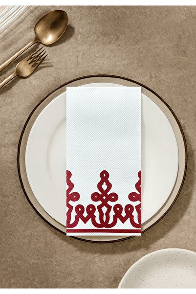 pelure store Nora Bordo Desenli 16'li Kağıt Airsoft Peçete