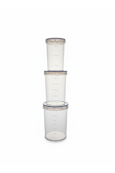 ELDİPA Set of 3 Storage Containers with Seals |   Screw Cap 600 ml – 1100 ml – 1500 ml