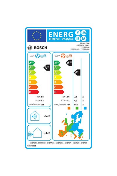 Bosch (MONTAJ DAHİL)climate 2000 53e 18.000 Btu A Inverter Klima