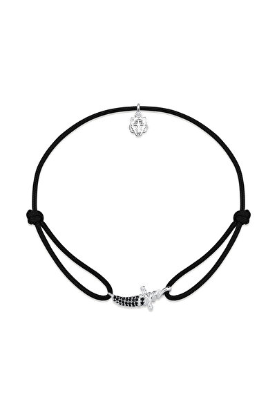 Les Tigres Hançer Siyah Gümüş İp Bileklik